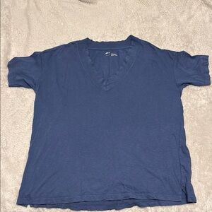 Aerie Oversized Blue V-Neck Shirt
